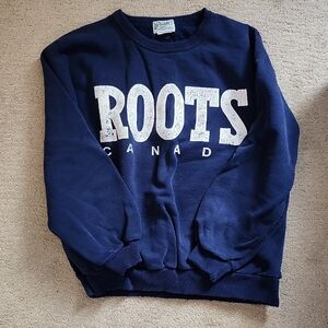 Roots Men's Navy Crewneck with White Logo